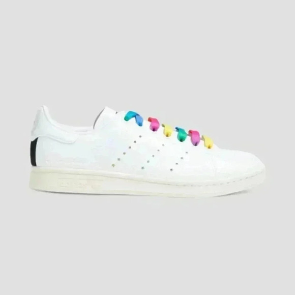 ADIDAS BY STELLA MCCARTNEY Stan Smith perforated vegan leather sneakers Size 7 - Picture 1 of 7